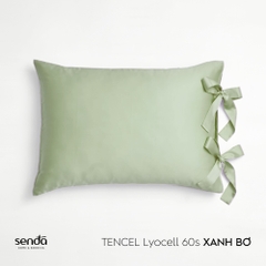 Vỏ gối Nơ Lụa Tencel 50x70cm trơn màu