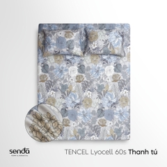 Bộ ga gối 3 món Lụa Tencel 60S họa tiết - Thanh tú