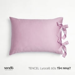 Vỏ gối Nơ Lụa Tencel 50x70cm trơn màu