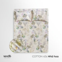 Bộ ga gối 3 món Cotton 40S họa tiết - Nhã hoa