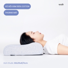 Gối cao su non chống đau mỏi cổ vai gáy, ruột gối ngủ công thái học Memory Foam người lớn cao cấp