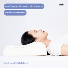 Gối cao su non chống đau mỏi cổ vai gáy, ruột gối ngủ công thái học Memory Foam người lớn cao cấp