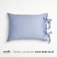 Vỏ gối Nơ Lụa Tencel 50x70cm trơn màu