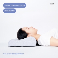 Gối cao su non chống đau mỏi cổ vai gáy, ruột gối ngủ công thái học Memory Foam người lớn cao cấp