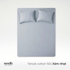 Bộ ga gối 3 món Tencel Cotton trơn màu