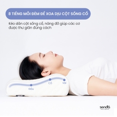 Gối cao su non chống đau mỏi cổ vai gáy, ruột gối ngủ công thái học Memory Foam người lớn cao cấp