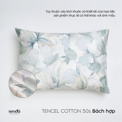 Vỏ gối nằm Tencel Cotton họa tiết - Bách hợp