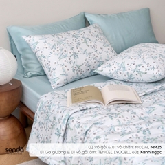 Bộ chăn ga gối 4 món (chăn chần bông) Micro Modal họa tiết - MM25