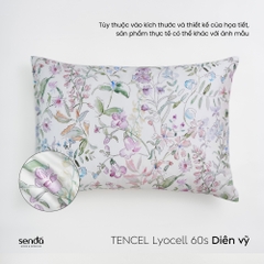 Vỏ gối nằm Lụa Tencel 60S họa tiết - Diên vỹ