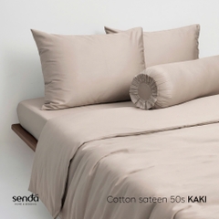 Bộ chăn ga gối 5 món Cotton Sateen 50S trơn màu