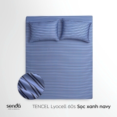 Bộ ga gối 3 món Lụa Tencel  họa tiết kẻ sọc