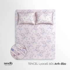Bộ ga gối 3 món Lụa Tencel 60S họa tiết - Anh đào
