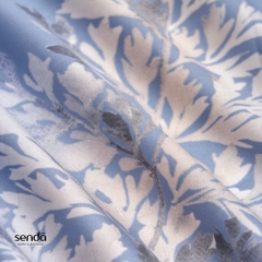 Bộ ga gối 3 món Lụa Tencel 60S họa tiết - Khuynh diệp xanh