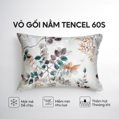 Vỏ gối nằm Lụa Tencel 60S họa tiết - Trúc diệp