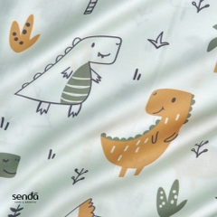 Bộ ga gối 3 món cho bé Lụa Tencel họa tiết - Khủng long nhí