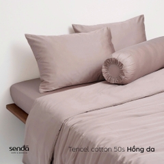 Bộ chăn ga gối 5 món Tencel Cotton trơn màu