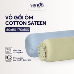 Vỏ gối ôm Cotton Sateen 50S trơn màu