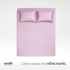 Bộ ga gối 3 món Cotton Sateen 50S trơn màu