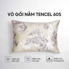 Vỏ gối nằm Lụa Tencel 60S họa tiết - Kim ngân