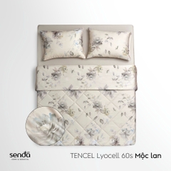 Vỏ chăn chần bông Lụa Tencel 60S họa tiết - Mộc lan