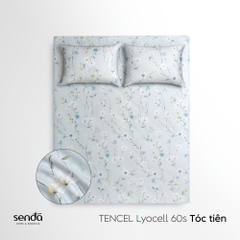 Bộ ga gối 3 món Lụa Tencel 60S họa tiết - Tóc tiên