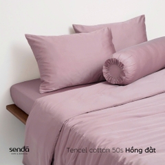 Bộ chăn ga gối 5 món Tencel Cotton trơn màu