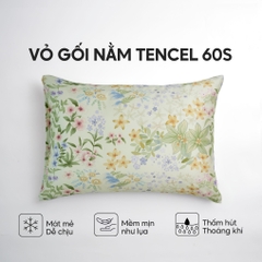 Vỏ gối nằm Lụa Tencel 60S họa tiết - Hoa sao xanh