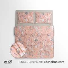 Vỏ chăn chần bông Lụa Tencel 60S họa tiết - Bách thảo cam