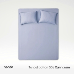 Bộ ga gối 3 món Tencel Cotton trơn màu