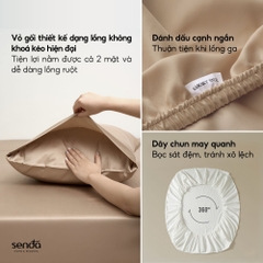 Bộ chăn ga gối 5 món Tencel Cotton trơn màu