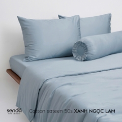 Bộ chăn ga gối 5 món Cotton Sateen 50S trơn màu