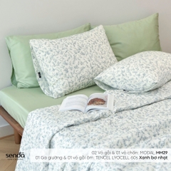 Bộ chăn ga gối 4 món (chăn chần bông) Micro Modal họa tiết - MM29