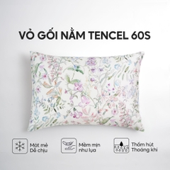 Vỏ gối nằm Lụa Tencel 60S họa tiết - Diên vỹ