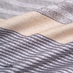 Bộ ga gối 3 món Cotton Twill họa tiết kẻ sọc - Kẻ nâu xám
