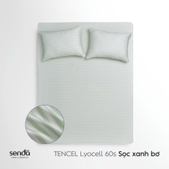 Bộ ga gối 3 món Lụa Tencel  họa tiết kẻ sọc