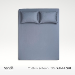 Bộ ga gối 3 món Cotton Sateen 50S trơn màu