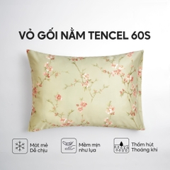 Vỏ gối nằm Lụa Tencel 60S họa tiết - Hoa đào