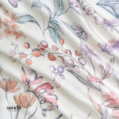 Bộ ga gối 3 món Lụa Tencel 60S họa tiết - Bách thảo tím