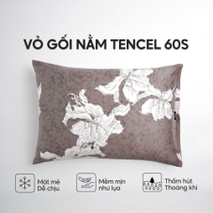 Vỏ gối nằm Lụa Tencel 60S họa tiết - Ban trắng