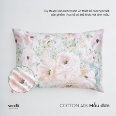 Vỏ gối nằm Cotton 40S họa tiết - Mẫu đơn