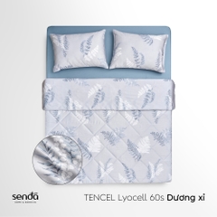 Vỏ chăn chần bông Lụa Tencel 60S họa tiết - Dương xỉ
