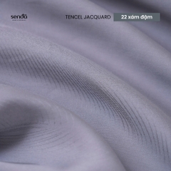 Bộ ga gối 3 món Lụa Tencel Jacquard vân gấm - 22 Xám đậm