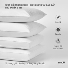 Ruột gối nằm bông lông vũ nhân tạo Microfiber, lõi gối hơi cao cấp