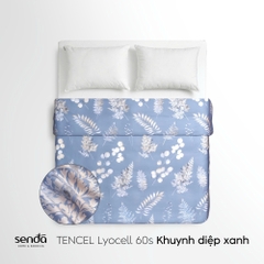 Vỏ chăn mỏng Lụa Tencel 60S họa tiết - Khuynh diệp xanh