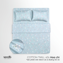 Bộ chăn ga gối 4 món Cotton Twill họa tiết - Hoa chi