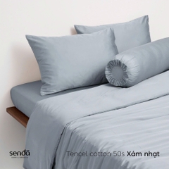 Bộ chăn ga gối 5 món Tencel Cotton trơn màu