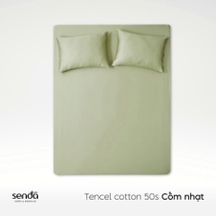 Bộ ga gối 3 món Tencel Cotton trơn màu