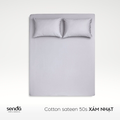 Bộ ga gối 3 món Cotton Sateen 50S trơn màu