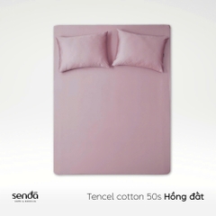 Bộ ga gối 3 món Tencel Cotton trơn màu