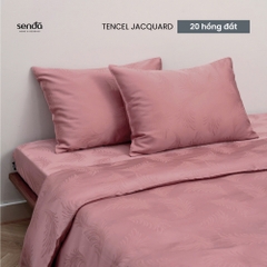 Bộ chăn ga gối 4 món Lụa Tencel Jacquard vân gấm - 19 be sáng